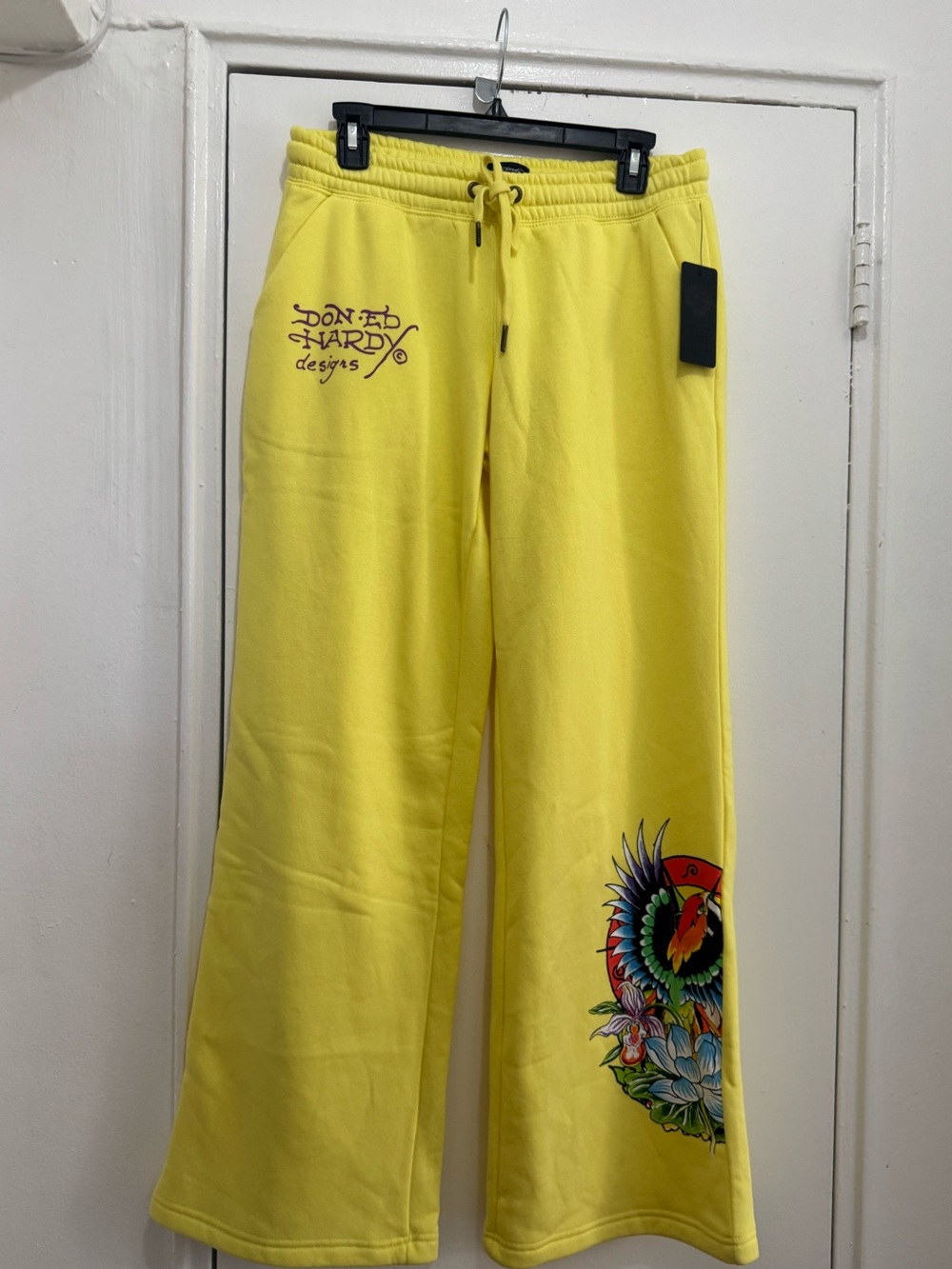 Ed Hardy Women's Yellow Joggers-tracksuits